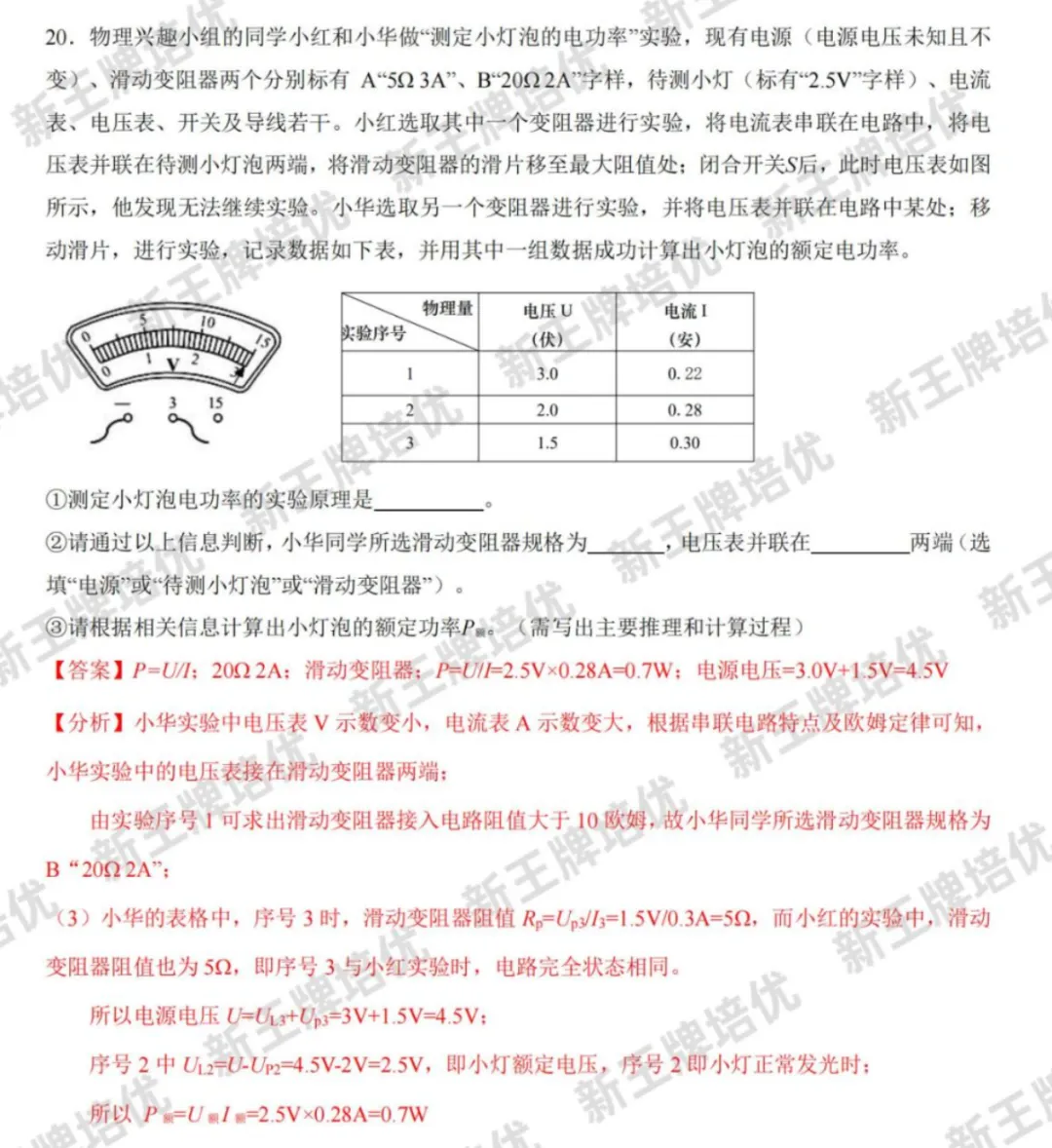 2024上海中考物理题目