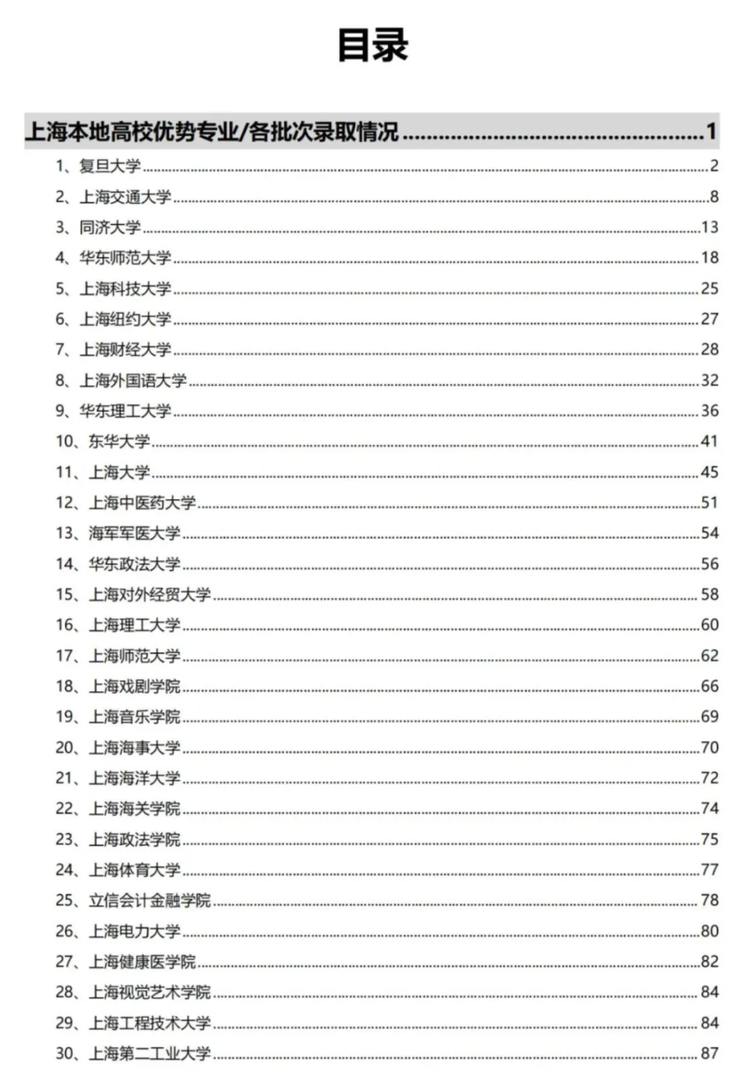 上海本地大学一本通