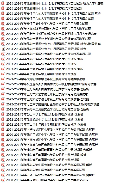 初中12月月考真题大礼包！覆盖6~9年级，共137套